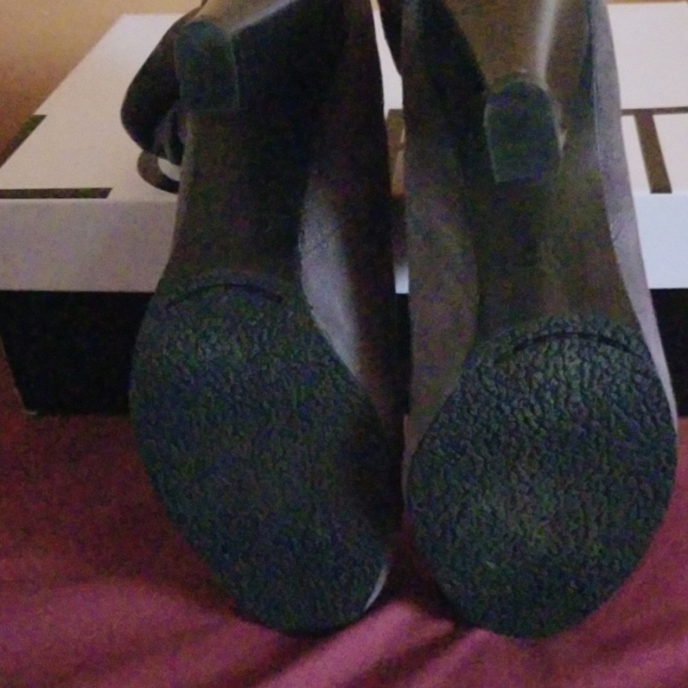 Loft Grey Suede Ruffle Bootie - Picture 2 of 6